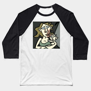 Abstract angular image of mother holding her baby. Baseball T-Shirt